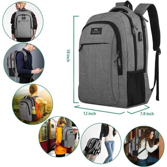 anti theft slim durable travel laptop backpack business OPACK Backpack, RFID Blocking pocket 17.3 Inch Laptops Backpack, USB Charging Port, Water Resistant : Electronics Foam padded top handle for a long time carry on Travel Laptop Backpack, Business Anti